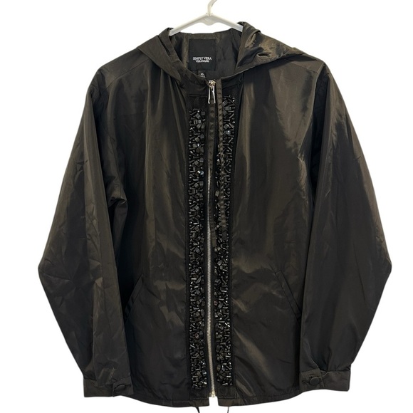 Simply Vera Vera Wang Jackets & Blazers - Simply Vera Vera Wang Black Embellished Hooded Jacket